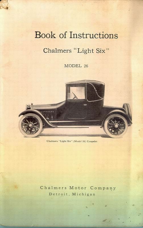 1915 Chalmers Book of Instructions